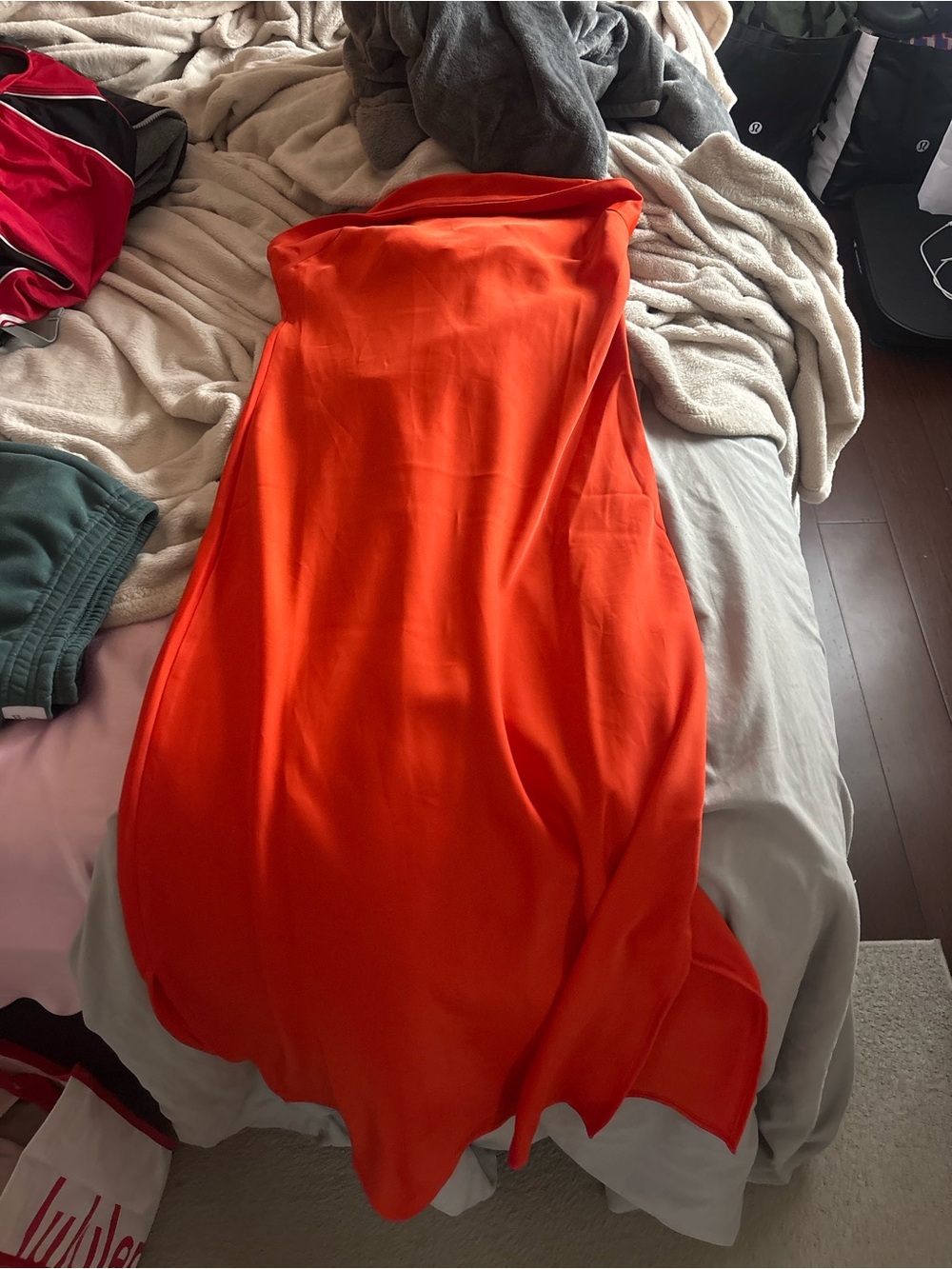Women's Orange Satin Slip dress